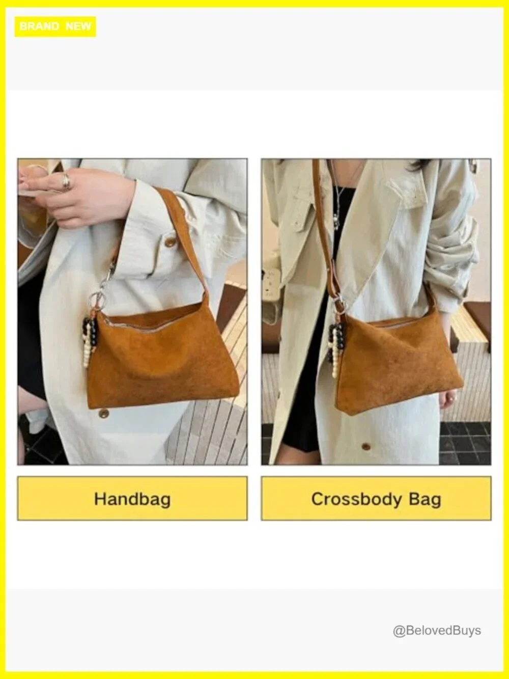 Slouchy Faux Suede Hobo Bag with Adjustable Strap